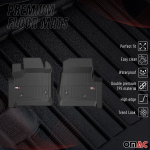 Ford F-550 Floor Mat - Omac - Proline Premium TPE 3 Pcs - Black - '17-'22